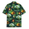 Alien Camping UFO Beer Bonfire Forest Tent Hawaiian Shirt S-5XL