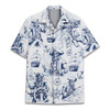 Vintage Pirate Skeleton Skull Summer Beach Hawaiian Shirt S-5XL