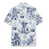 Vintage Pirate Skeleton Skull Summer Beach Hawaiian Shirt S-5XL