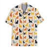 Colorful Silhouette Cat Vibrant Aloha Hawaiian Shirt S-5XL
