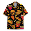 Funny Junk Food Fast Food Pizza Burger Summer Hawaiian Shirt S-5XL