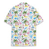 Funny Flamingo Palm Tree Summer Beach Pattern Hawaiian Shirt S-5XL