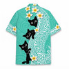Funny Cute Black Cat Tropical Summer Hawaiian Shirt S-5XL