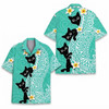 Funny Cute Black Cat Tropical Summer Hawaiian Shirt S-5XL