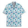 Funny Cute Blue Dinosaur Tropical Summer Hawaiian Shirt S-5XL