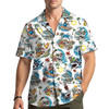 Shark Skeleton Surfing Funny Beach Summer Hawaiian Shirt S-5XL
