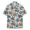 Shark Skeleton Surfing Funny Beach Summer Hawaiian Shirt S-5XL