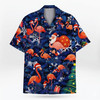 Christmas Flamingo Funny Santa Bird Hawaiian Shirt S-5XL