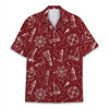 Vintage Nautical Coastal Sailing Maritime Red Hawaiian Shirt S-5XL