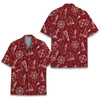 Vintage Nautical Coastal Sailing Maritime Red Hawaiian Shirt S-5XL