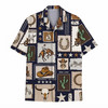 Western Cowboy Rodeo Bull Skull Hawaiian Shirt S-5XL