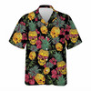 Tropical Pineapple Skull Summer Vacation Hawaiian Shirt S-5XL