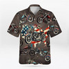 Patriotic American Flag Biker Retro Motorcycle Hawaiian Shirt S-5XL