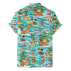 Funny Christmas Santa Surfing Tiki Aloha Hawaiian Shirt S-5XL