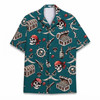 Vintage Skeleton Pirate Skull Hawaiian Shirt S-5XL