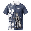 Funny Skull Skeleton Golfing Men's Polo Shirt S-5XL