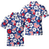 Hibiscus American Flag Floral Aloha Golf Men's Polo Shirt S-5XL