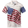 Retro American Flag Vintage Men's Polo Shirt S-5XL