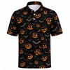 Glowing Pumpkin Golf Halloween Pattern Men's Polo Shirt S-5XL