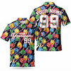 Custom Name Dice Colorful Casino Team Number Men's Polo Shirt S-5XL