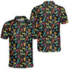 Neon Cocktail Drink Summer Polo Shirt, Men's Polo Shirt S-5XL