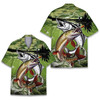 Muskie Pike Jumping Fish Angler Fishing Hawaiian Shirt S-5XL