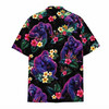 Purple Bigfoot Sasquatch Tropical Floral Hawaiian Shirt S-5XL