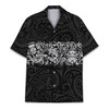 Shark Tiki Floral Boho Black Hawaiian Shirt S-5XL