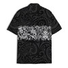 Shark Tiki Floral Boho Black Hawaiian Shirt S-5XL