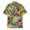 Pineapple Sloth Funny Tropical Aloha Hawaiian Shirt S-5XL