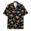 80s Retro Bowling Unisex Button Down Hawaiian Shirt S-5XL