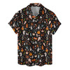 Men's Halloween Skull Witch Spooky Button Down Hawaiian Shirt S-5XL