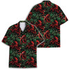 Red Octopus Vintage Tropical Aloha Button Down Hawaiian Shirt S-5XL