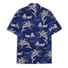 Men's Retro Surfing Shark Blue Ocean Tropical Hawaiian Shirt S-5XL