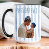 Custom Photo to Art Striped Accent Mug Personalized Dad Fathers Day Gift Cup