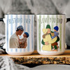 Custom Photo to Art Striped Accent Mug Personalized Dad Fathers Day Gift Cup