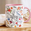 Custom Floral Family Hands Accent Mug Personalized Mom Mothers Day