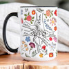 Custom Floral Family Hands Accent Mug Personalized Mom Mothers Day