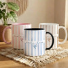 Custom New Auntie Striped Accent Mug Mothers Day Reveal Gift