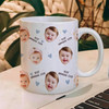 Custom Baby Face White Mug Personalized Text New Parents Gift