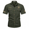 Customized Name, Lodge and Number Silver Past Master Emblem Freemason Workwear Short Sleeve Shirt M-5XL