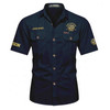 Customized Name, Lodge and Number Master Mason Emblem Workwear Short Sleeve Shirt M-5XL