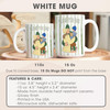 Custom Photo to Art Striped White Mug Personalized Dad Fathers Day Gift Cup