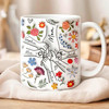 Custom Floral Family Hands White Mug Personalized Mom Mothers Day