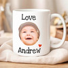 Custom Baby Face White Mug First Fathers Day Dad Coffee Cup
