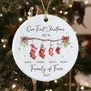 Personalized Our First Christmas As Family of 4 Ceramic Ornament Keepsake