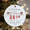 Personalized Our First Christmas As Family of 4 Ceramic Ornament Keepsake