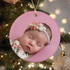 Personalized Baby First Christmas Ceramic Ornament, Photo & Birth Stats Keepsake