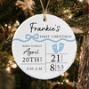 Personalized Baby First Christmas Ceramic Ornament, Photo & Birth Stats Keepsake