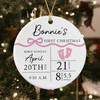 Personalized Baby First Christmas Ceramic Ornament, Photo & Birth Stats Keepsake